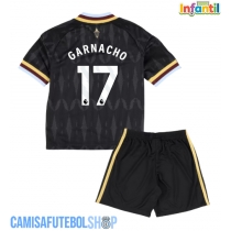 Camisa de time de futebol Aston Villa Alejandro Garnacho #17 Replicas 2º Equipamento Infantil 2026-27 Manga Curta (+ Calças curtas)